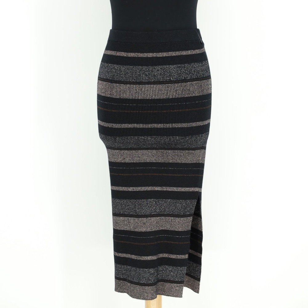House of Harlow 1960 Metallic Stripe Midi Skirt